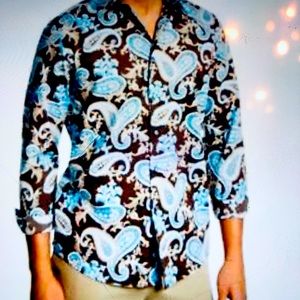 Tasso Elba Men’s Brown and Blue shirt